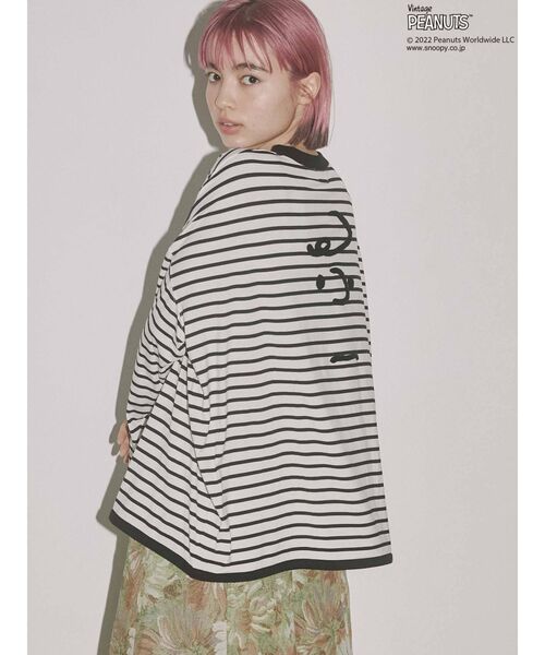 merry jenny(メリージェニー)の「PEANUTS charlie Long Tee(Tシャツ/カットソー・レディース・オフホワイト/ブラック・FREE)」の6枚目の写真