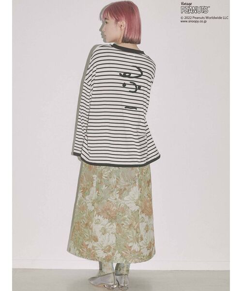 merry jenny(メリージェニー)の「PEANUTS charlie Long Tee(Tシャツ/カットソー・レディース・オフホワイト/ブラック・FREE)」の9枚目の写真