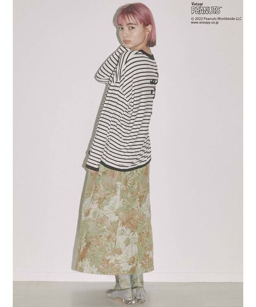 merry jenny(メリージェニー)の「PEANUTS charlie Long Tee(Tシャツ/カットソー・レディース・オフホワイト/ブラック・FREE)」の10枚目の写真