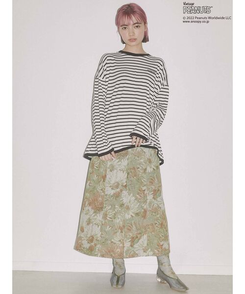 merry jenny(メリージェニー)の「PEANUTS charlie Long Tee(Tシャツ/カットソー・レディース・オフホワイト/ブラック・FREE)」の12枚目の写真
