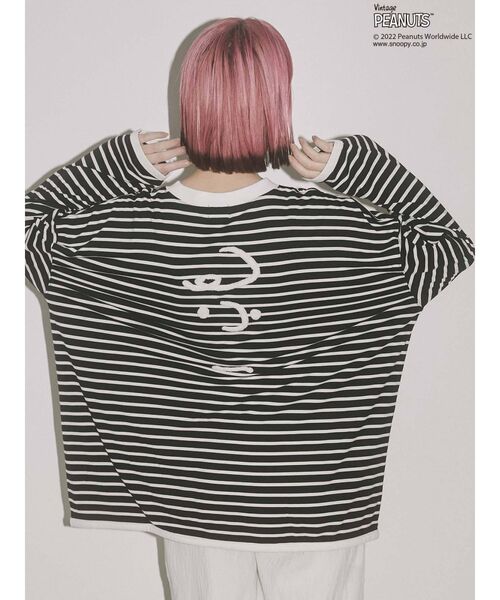 merry jenny(メリージェニー)の「PEANUTS charlie Long Tee(Tシャツ/カットソー・レディース・オフホワイト/ブラック・FREE)」の14枚目の写真