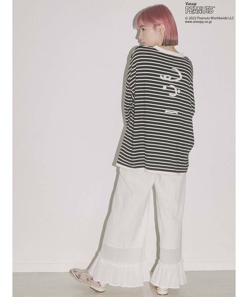 merry jenny(メリージェニー)の「PEANUTS charlie Long Tee(Tシャツ/カットソー・レディース・オフホワイト/ブラック・FREE)」の17枚目の写真