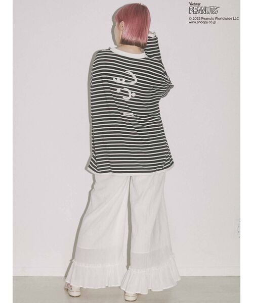 merry jenny(メリージェニー)の「PEANUTS charlie Long Tee(Tシャツ/カットソー・レディース・オフホワイト/ブラック・FREE)」の18枚目の写真