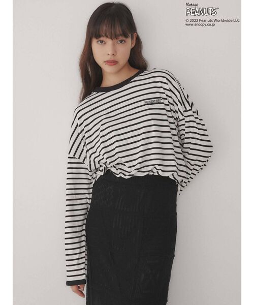 merry jenny(メリージェニー)の「PEANUTS charlie Long Tee(Tシャツ/カットソー・レディース・オフホワイト/ブラック・FREE)」の22枚目の写真