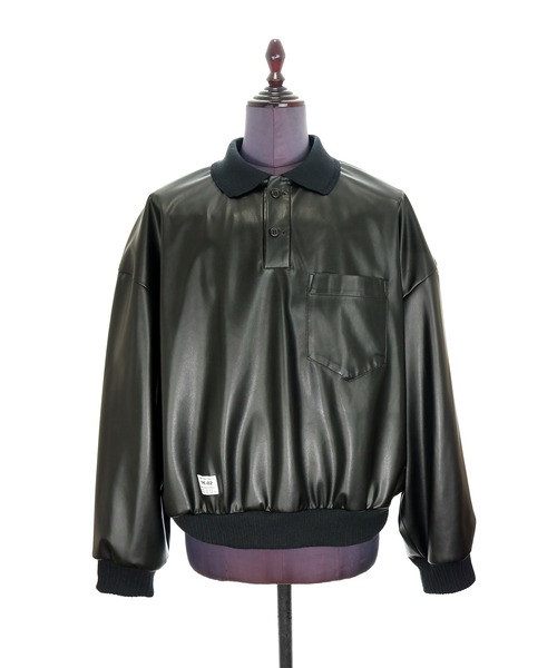 elephant TRIBAL fabrics(エレファントトライバルファブリックス)の「elephant TRIBAL fabrics Fake Leather Polo Shirt(ポロシャツ・メンズ・ターコイズブルー/ブラック・SMALL/MEDIUM)」の2枚目の写真