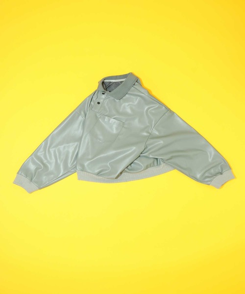 elephant TRIBAL fabrics(エレファントトライバルファブリックス)の「elephant TRIBAL fabrics Fake Leather Polo Shirt(ポロシャツ・メンズ・ターコイズブルー/ブラック・SMALL/MEDIUM)」の3枚目の写真