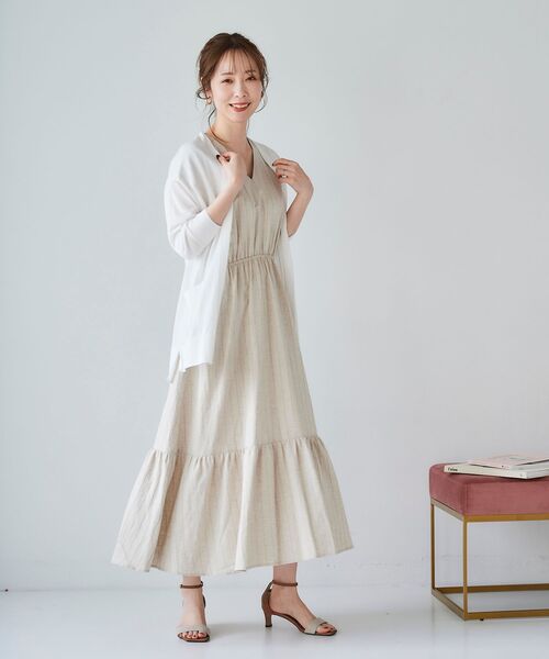 le.coeur blanc（ルクールブラン）の「カシリーレーヨンニットカーディガン（カーディガン/ボレロ・レディース・ベージュ/ネイビー/オフホワイト/ピンク・38）」の22枚目の写真