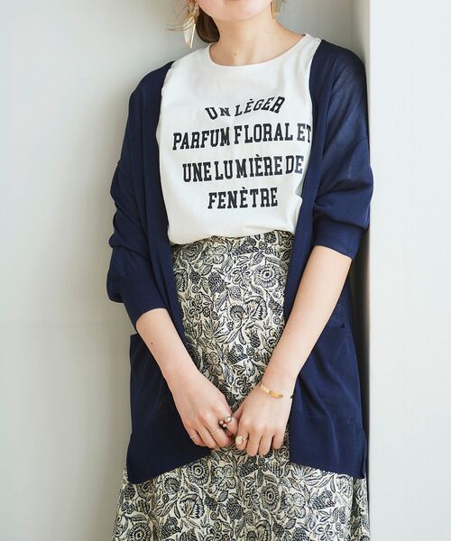 le.coeur blanc（ルクールブラン）の「カシリーレーヨンニットカーディガン（カーディガン/ボレロ・レディース・ベージュ/ネイビー/オフホワイト/ピンク・38）」の5枚目の写真