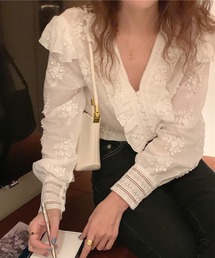 AMOUR BOX | レースデザインフリルブラウス(シャツ/ブラウス)