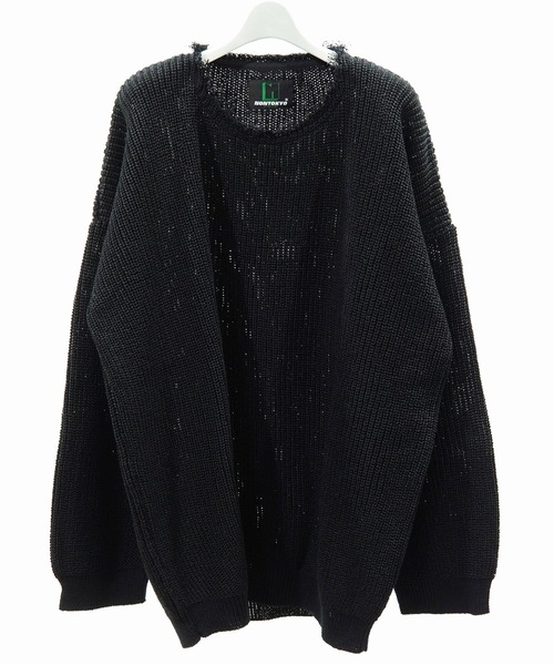 NON TOKYO（ノントーキョー）の「WIDE CREW NECK KNIT（ニット/セーター・レディース・ライトグリーン/ピンク/ブラック・FREE）」の2枚目の写真
