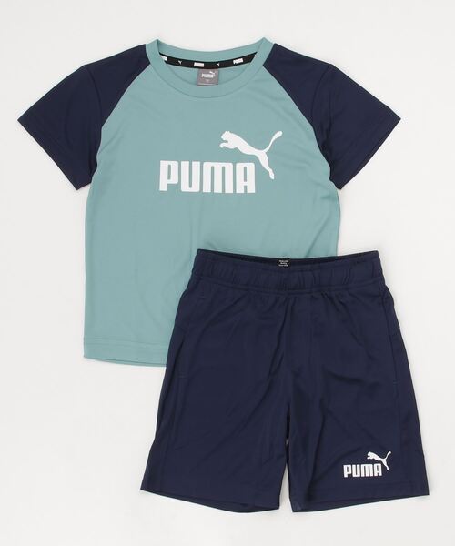 PUMA(プーマ)の「プーマ PUMA ポリ Tシャツ ショーツ セット_(Tシャツ/カットソー・キッズ・サックスブルー/レッド・130cm/160cm/140cm/120cm/150cm)」の2枚目の写真