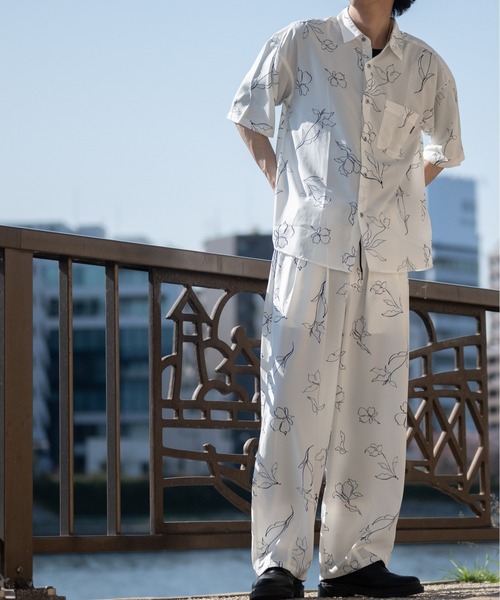 Naive magic（ナイーブマジック）の「【a】とろみシルクタッチポリエステル総柄ワイドパンツ（その他パンツ・メンズ・ホワイト/ブラック/グリーン/アイボリー・MEDIUM/LARGE）」の18枚目の写真