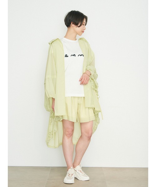 「emmi」 長袖カットソー FREE ホワイト レディース emmi×PlaX（TM）】クロップドemmiロゴTシャツ(Tシャツ