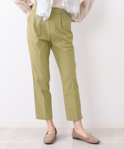 DRESKIP（ドレスキップ）の「◆【接触冷感/UVケア/洗える】サマー綿混ハイパーテーパードパンツ（その他パンツ・レディース・ライトグリーン/ブラック系1/ブラック/サンドベージュ・04/02/03）」の4枚目の写真