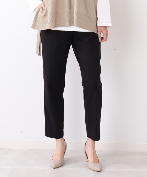 DRESKIP（ドレスキップ）の「◆【接触冷感/UVケア/洗える】サマー綿混ハイパーテーパードパンツ（その他パンツ・レディース・ライトグリーン/ブラック系1/ブラック/サンドベージュ・04/02/03）」の2枚目の写真