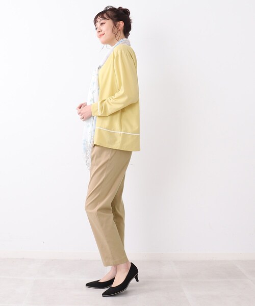 DRESKIP（ドレスキップ）の「◆【接触冷感/UVケア/洗える】サマー綿混ハイパーテーパードパンツ（その他パンツ・レディース・ライトグリーン/ブラック系1/ブラック/サンドベージュ・04/02/03）」の5枚目の写真