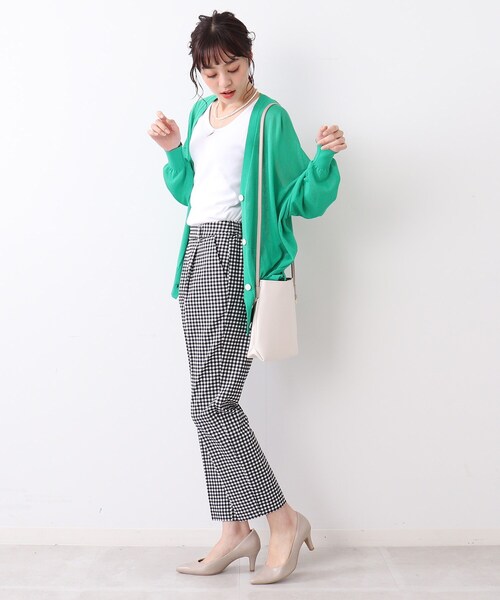 DRESKIP（ドレスキップ）の「◆【接触冷感/UVケア/洗える】サマー綿混ハイパーテーパードパンツ（その他パンツ・レディース・ライトグリーン/ブラック系1/ブラック/サンドベージュ・04/02/03）」の12枚目の写真