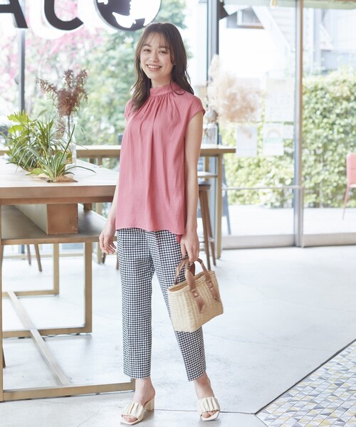 DRESKIP（ドレスキップ）の「◆【接触冷感/UVケア/洗える】サマー綿混ハイパーテーパードパンツ（その他パンツ・レディース・ライトグリーン/ブラック系1/ブラック/サンドベージュ・04/02/03）」の22枚目の写真