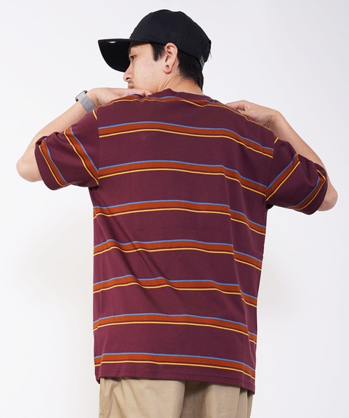 Carhartt WIP（カーハートダブリューアイピー）の「Carhartt WIP(カーハート ワークインプログレス) KENT 半袖ボーダーTシャツ（Tシャツ/カットソー・メンズ・グリーン/ワイン・S/M/L）」の12枚目の写真