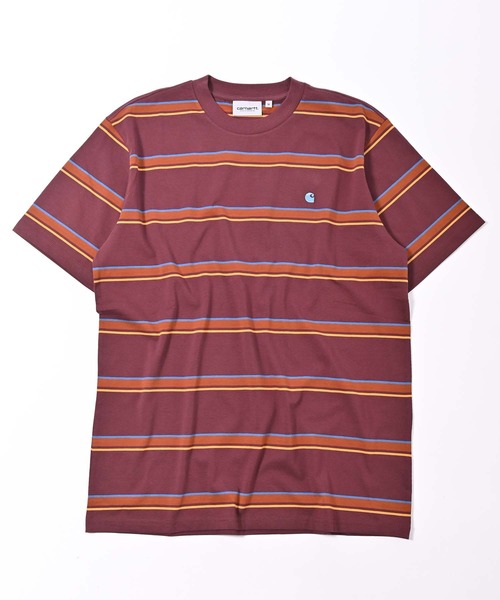 Carhartt WIP（カーハートダブリューアイピー）の「Carhartt WIP(カーハート ワークインプログレス) KENT 半袖ボーダーTシャツ（Tシャツ/カットソー・メンズ・グリーン/ワイン・S/M/L）」の14枚目の写真