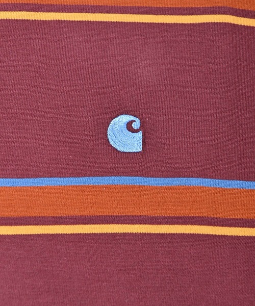 Carhartt WIP（カーハートダブリューアイピー）の「Carhartt WIP(カーハート ワークインプログレス) KENT 半袖ボーダーTシャツ（Tシャツ/カットソー・メンズ・グリーン/ワイン・S/M/L）」の17枚目の写真