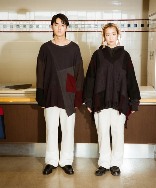 masterkey（マスターキー）の「masterkey マスターキー / BOHEMIANS カシミア100%リメイクアノラックポンチョ カシミヤニット / MK23A-V-01（ニット/セーター・メンズ・ブラック系その他・FREE）」の4枚目の写真