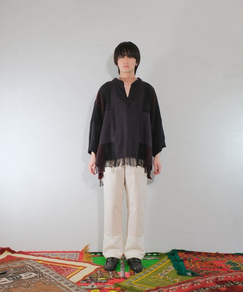 masterkey（マスターキー）の「masterkey マスターキー / BOHEMIANS カシミア100%リメイクアノラックポンチョ カシミヤニット / MK23A-V-01（ニット/セーター・メンズ・ブラック系その他・FREE）」の12枚目の写真