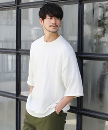 接触冷感ウォッシャブルハーフスリーブサマーニット