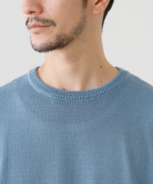 SPU(スプ)の「接触冷感ウォッシャブルハーフスリーブサマーニット(ニット/セーター・メンズ・ブラック/ベージュ/グレー/オフホワイト/サックスブルー/グリーン/ネイビー/チャコール/ベージュ系・S/M/L/XL)」の17枚目の写真