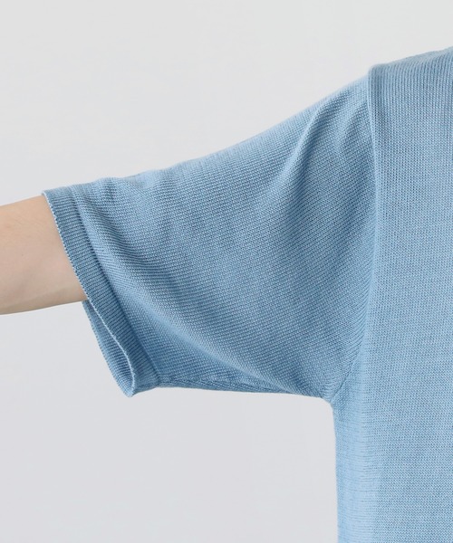 SPU(スプ)の「接触冷感ウォッシャブルハーフスリーブサマーニット(ニット/セーター・メンズ・ブラック/ベージュ/グレー/オフホワイト/サックスブルー/グリーン/ネイビー/チャコール/ベージュ系・S/M/L/XL)」の18枚目の写真