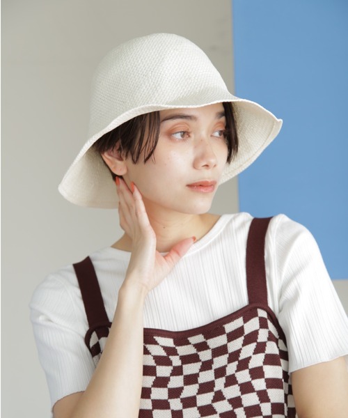 ROSE BUD（ローズバッド）の「(Paesaggio Della Toscana)ハット（ハット・レディース・ホワイト/ブラック・FREE）」の2枚目の写真