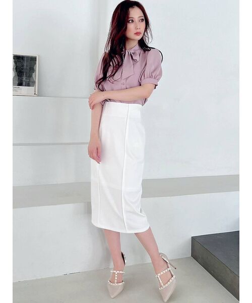 RESEXXY(リゼクシー)の「ハイウエストポンチスカート(スカート・レディース・ホワイト/ブラック/ピンク/ブルー・SMALL/MEDIUM)」の6枚目の写真