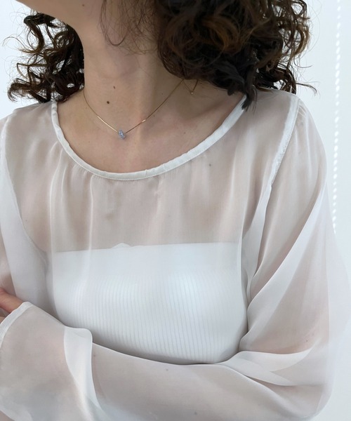 mystic（ミスティック）の「[eau un bijou]  S.clear stone necklace（ネックレス・レディース・イエロー/ブルー・ONE SIZE）」の3枚目の写真