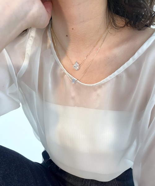 mystic（ミスティック）の「[eau un bijou]  S.clear stone necklace（ネックレス・レディース・イエロー/ブルー・ONE SIZE）」の11枚目の写真