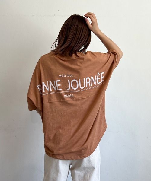 PICHI（ピイチ）の「バックプリントスラブドルマンルーズTee（Tシャツ/カットソー・レディース・ブラック/カーキ/ベージュ/ブラウン・FREE）」の3枚目の写真
