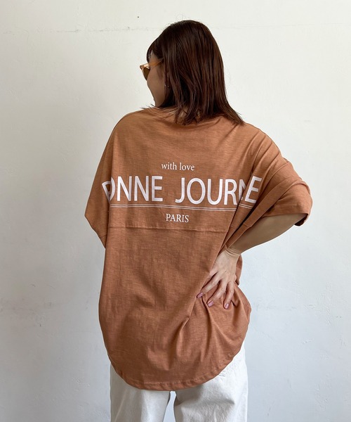 PICHI（ピイチ）の「バックプリントスラブドルマンルーズTee（Tシャツ/カットソー・レディース・ブラック/カーキ/ベージュ/ブラウン・FREE）」の21枚目の写真