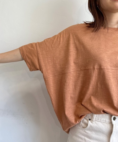 PICHI（ピイチ）の「バックプリントスラブドルマンルーズTee（Tシャツ/カットソー・レディース・ブラック/カーキ/ベージュ/ブラウン・FREE）」の11枚目の写真