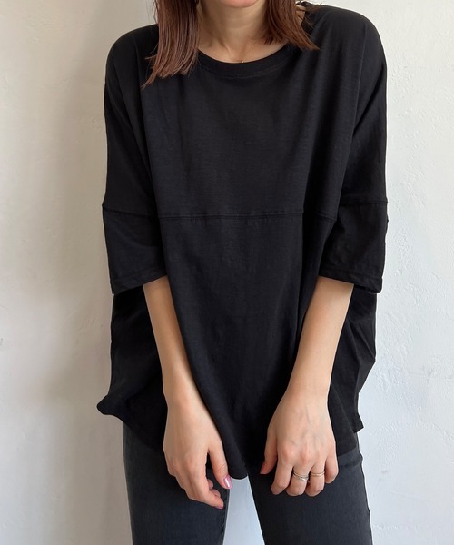 PICHI（ピイチ）の「バックプリントスラブドルマンルーズTee（Tシャツ/カットソー・レディース・ブラック/カーキ/ベージュ/ブラウン・FREE）」の15枚目の写真