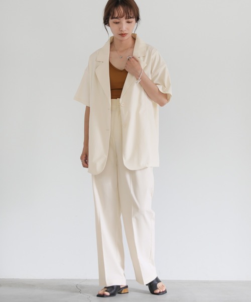 select MOCA（セレクトモカ）の「切り替えデザインジャケットセットアップ（セットアップ・レディース・ブラック/チャコールアッシュ/アイボリー・FREE）」の21枚目の写真