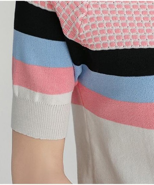 LOPASS(ロパス)の「サマーリブニットトップス(ニット/セーター・レディース・ネイビー/ピンク/ブルー・MEDIUM/LARGE)」の13枚目の写真