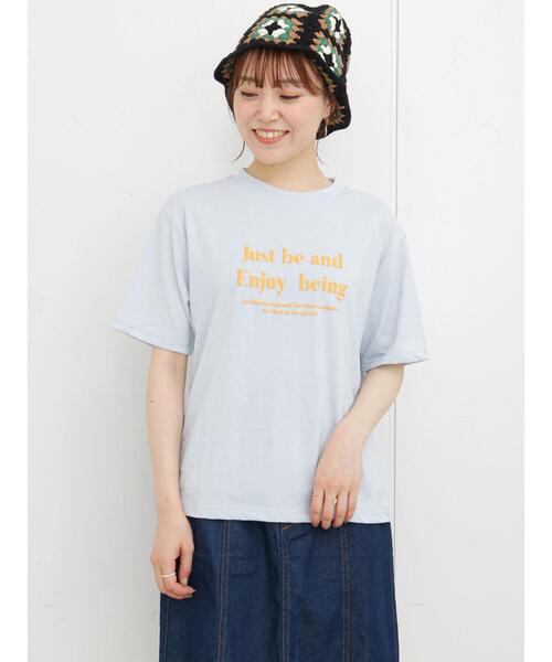 ehka sopo（エヘカソポ）の「発泡プリントロゴTシャツ（ニット/セーター・レディース・ブラック/オフホワイト/サックスブルー/ピンク・ﾌﾘ-）」の18枚目の写真