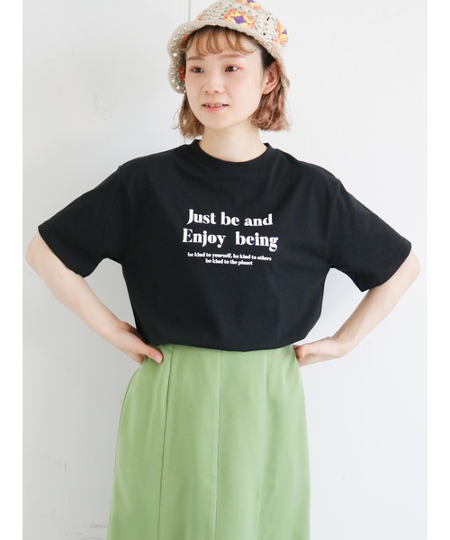 ehka sopo（エヘカソポ）の「発泡プリントロゴTシャツ（ニット/セーター・レディース・ブラック/オフホワイト/サックスブルー/ピンク・ﾌﾘ-）」の3枚目の写真