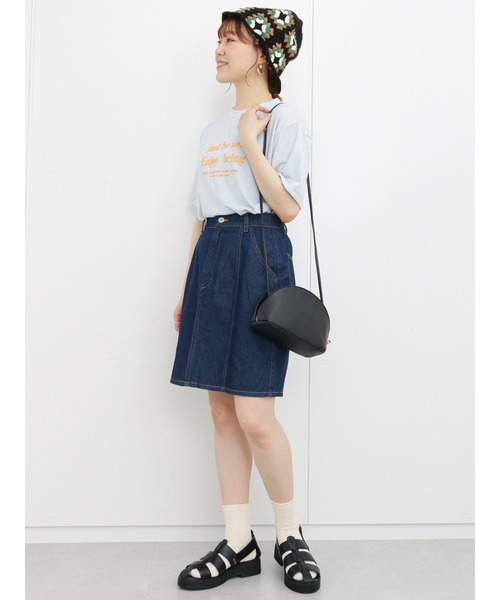 ehka sopo（エヘカソポ）の「発泡プリントロゴTシャツ（ニット/セーター・レディース・ブラック/オフホワイト/サックスブルー/ピンク・ﾌﾘ-）」の12枚目の写真