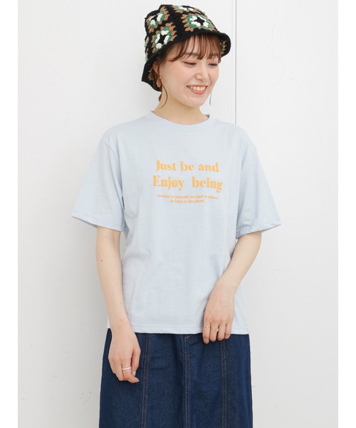 ehka sopo（エヘカソポ）の「発泡プリントロゴTシャツ（ニット/セーター・レディース・ブラック/オフホワイト/サックスブルー/ピンク・ﾌﾘ-）」の15枚目の写真