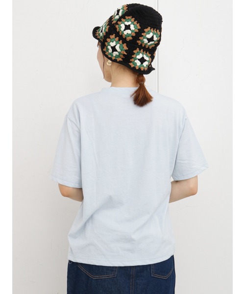 ehka sopo（エヘカソポ）の「発泡プリントロゴTシャツ（ニット/セーター・レディース・ブラック/オフホワイト/サックスブルー/ピンク・ﾌﾘ-）」の16枚目の写真