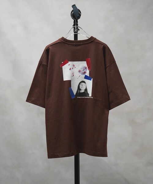 tk.TAKEO KIKUCHI(ティーケータケオキクチ)の「◆テープコラージュTシャツ(Tシャツ/カットソー・メンズ・ホワイト/ブラック/ブラウン系その他・02/03)」の3枚目の写真