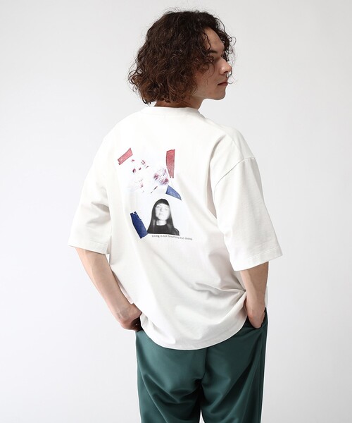 tk.TAKEO KIKUCHI(ティーケータケオキクチ)の「◆テープコラージュTシャツ(Tシャツ/カットソー・メンズ・ホワイト/ブラック/ブラウン系その他・02/03)」の15枚目の写真