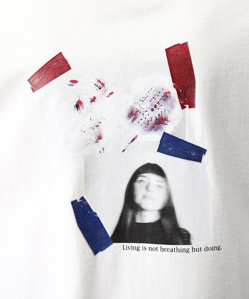 tk.TAKEO KIKUCHI(ティーケータケオキクチ)の「◆テープコラージュTシャツ(Tシャツ/カットソー・メンズ・ホワイト/ブラック/ブラウン系その他・02/03)」の19枚目の写真