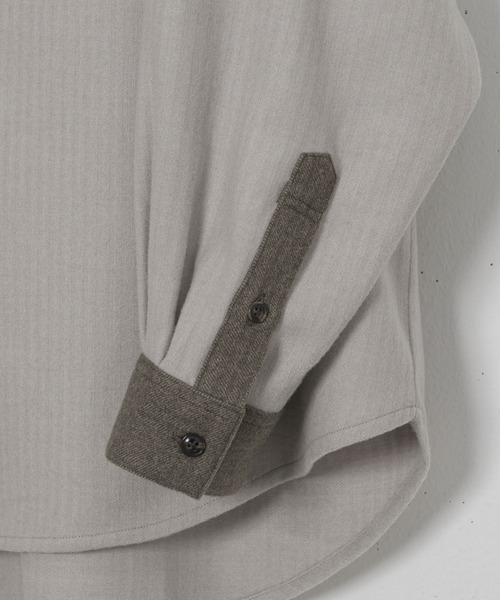 CASPER JOHN(キャスパージョン)の「Soft touch relax cleric shirts/ソフトタッチリラックスクレリックシャツ(Tシャツ/カットソー・メンズ・ホワイト/ブラウン/ブラック・SMALL/MEDIUM/LARGE)」の12枚目の写真