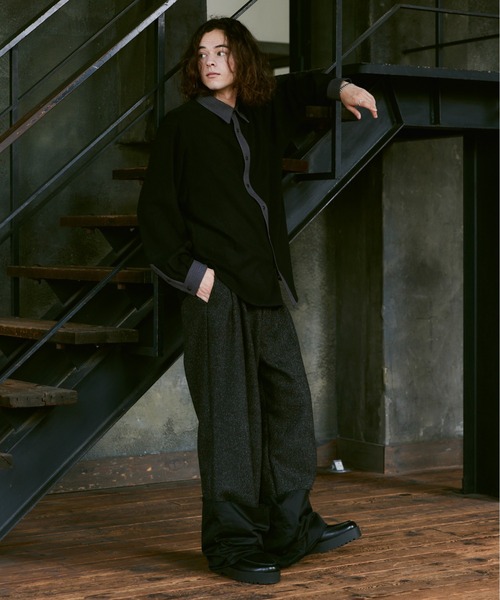 CASPER JOHN(キャスパージョン)の「Soft touch relax cleric shirts/ソフトタッチリラックスクレリックシャツ(Tシャツ/カットソー・メンズ・ホワイト/ブラウン/ブラック・SMALL/MEDIUM/LARGE)」の5枚目の写真